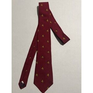 Gant Brand 50% Wool Men's Necktie, Burgandy w/ Ducks #808
